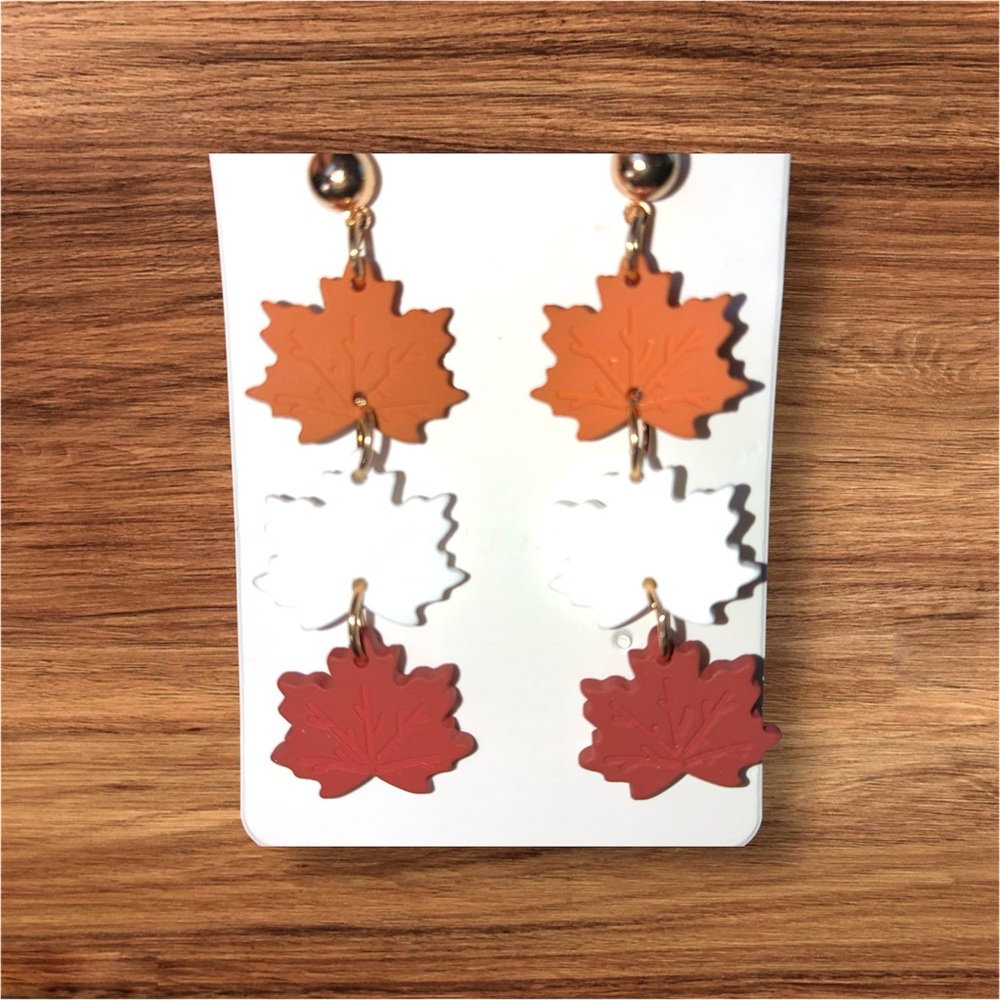 Maple Autumn Leaf Dangle Earrings